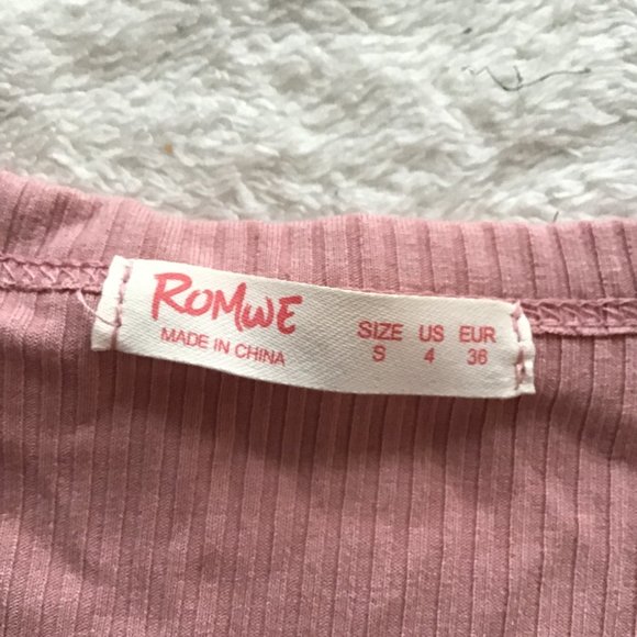 Romwe Cropped Light Pink Shirt - Picture 2 of 2